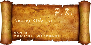 Pacsay Klára névjegykártya